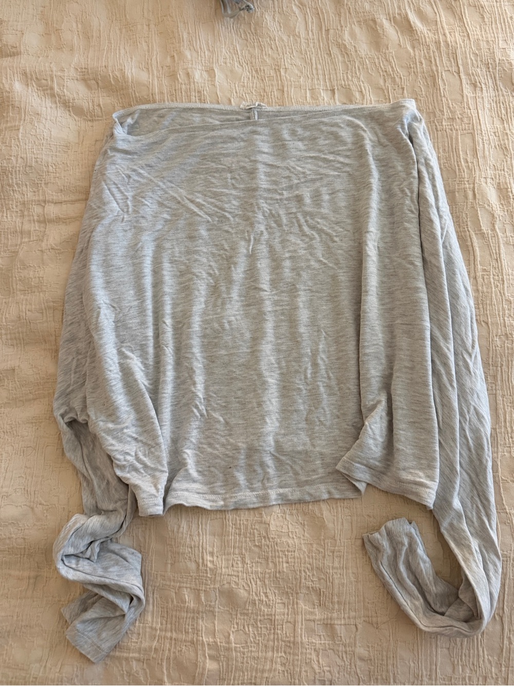 Garage Light Gray Women's Long Sleeve Wide Neck Top S/M